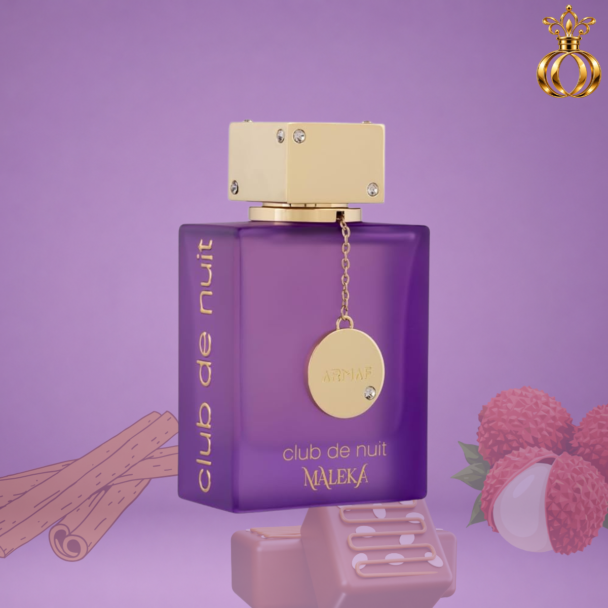 Armaf Club De Nuit Maleka purple bottle and box