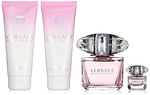 Versace Bright Crystal Floral Fruity Fragrance 4-Piece Gift Set for Women