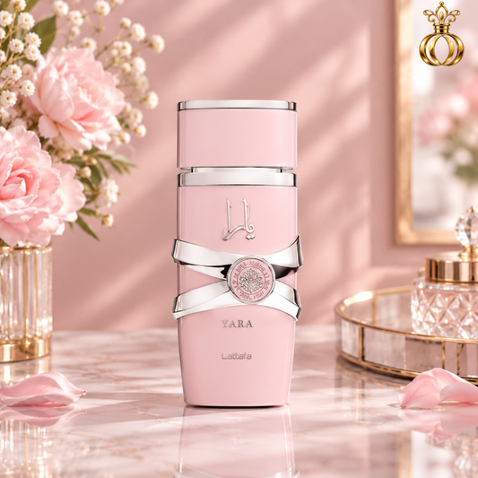 Lattafa Yara Eau de Parfum for women, 3.4 oz pink bottle