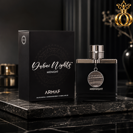 Armaf Dubai Nights Midnight Eau de Parfum for Men 3.4 oz / 100ml – Fresh Aromatic Fragrance with Bergamot, Citrus, Orange Blossom, Amber & Patchouli