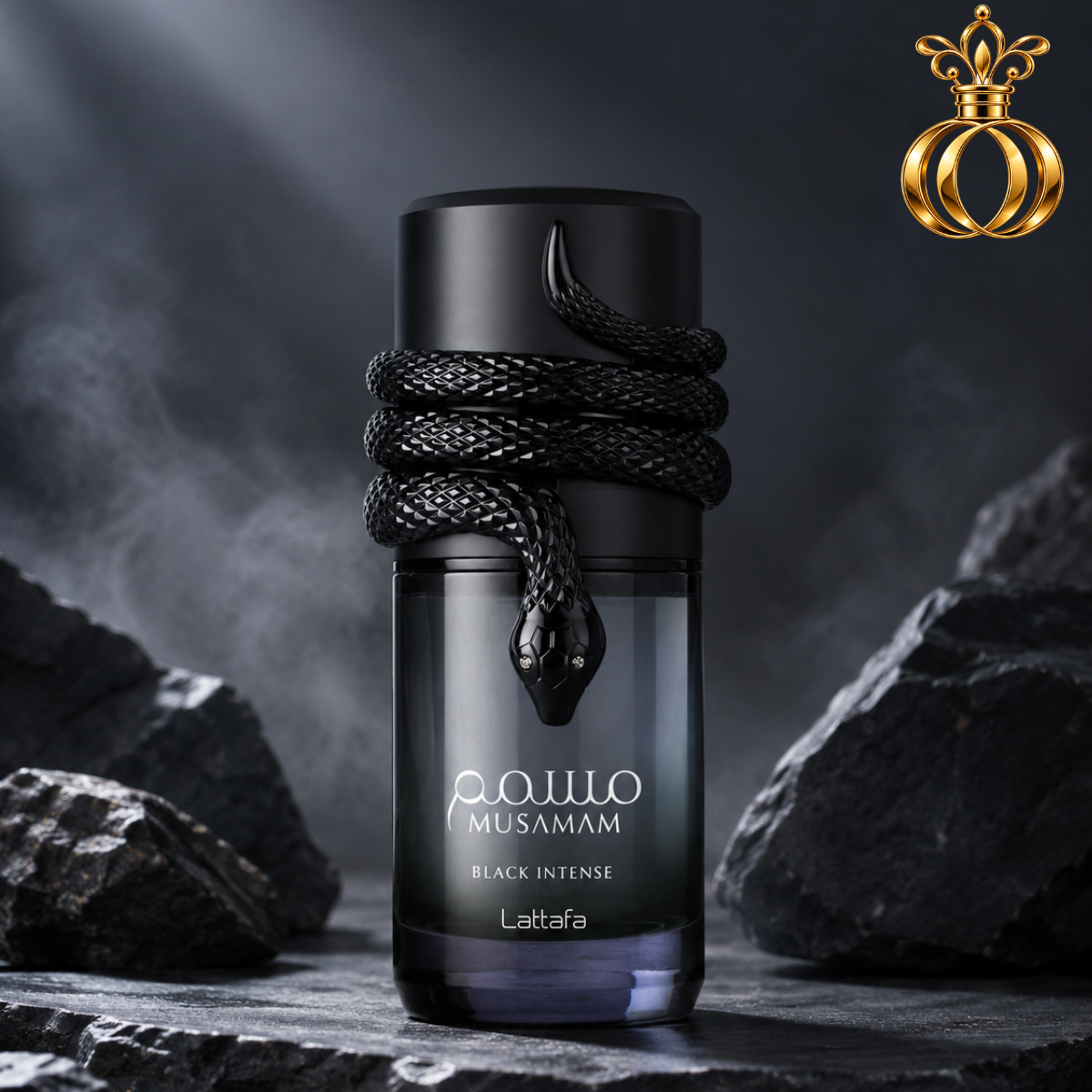 Lattafa Musamam Black Intense Eau de Parfum for Unisex 3.4 oz / 100ml – Spicy Woody, Lavender, Cocoa, Tonka & Aromatic Fragrance