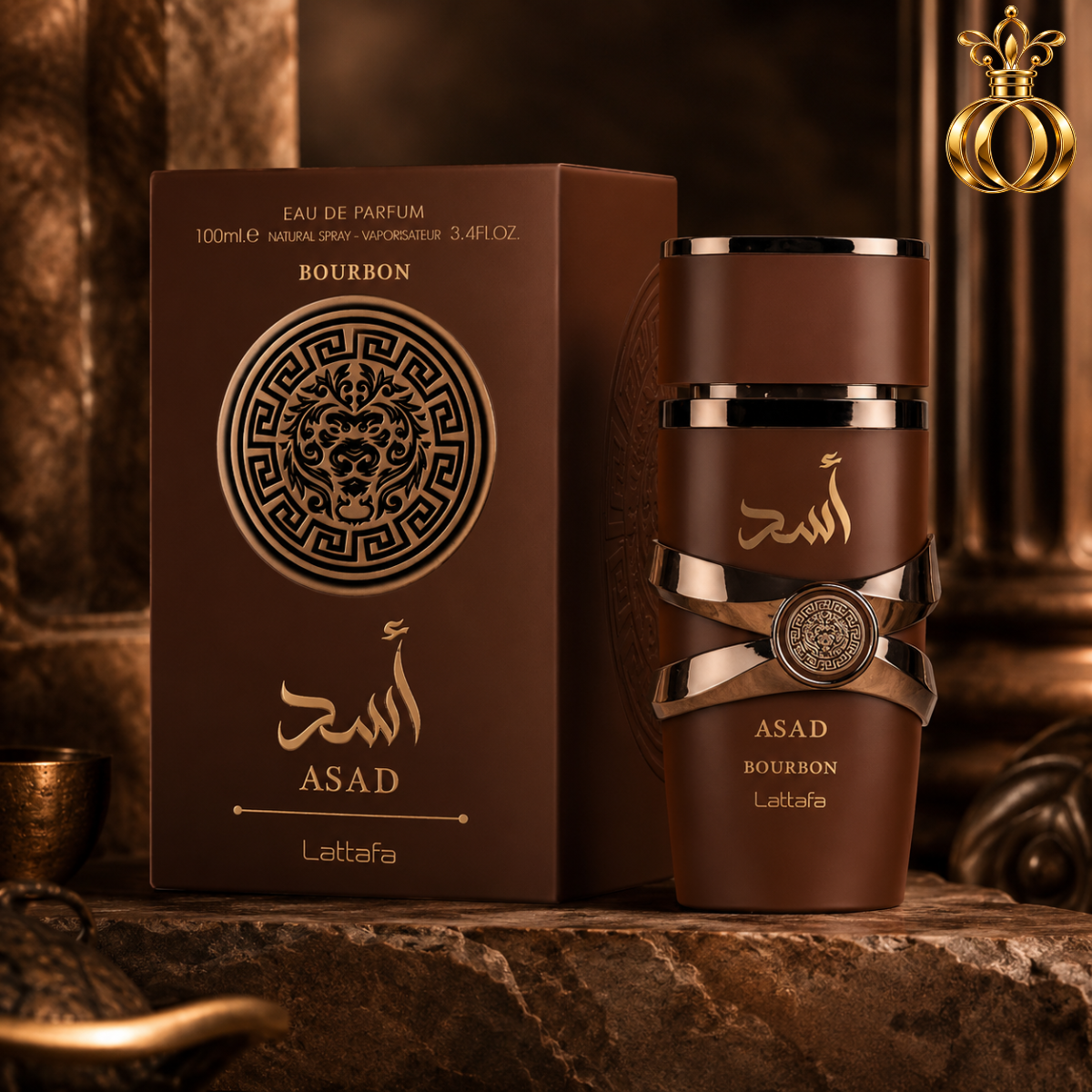 Lattafa Asad Elixir + Asad Bourbon 2-Piece EDP Gift Set for Men – 2 × 100ml / 3.4 oz Eau de Parfum Sprays, Spicy, Woody, Vanilla & Amber Fragrances