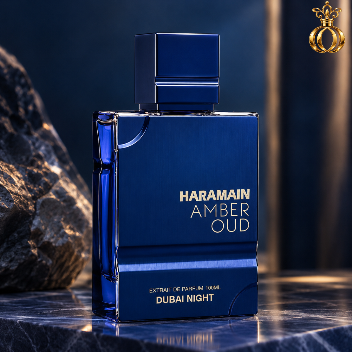 Al Haramain Amber Oud Dubai Night Extrait de Parfum for Men 3.33 oz / 100ml – Spicy Oud Fragrance with Saffron, Bergamot, Amber, Tonka & Musk