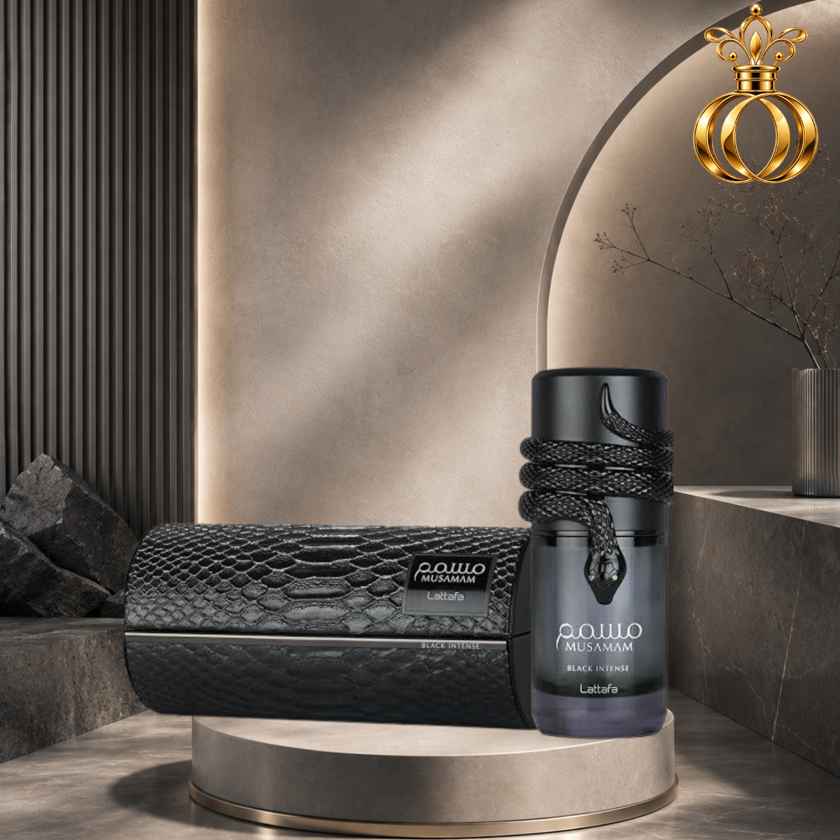 Lattafa Musamam Black Intense Eau de Parfum for Unisex 3.4 oz / 100ml – Spicy Woody, Lavender, Cocoa, Tonka & Aromatic Fragrance