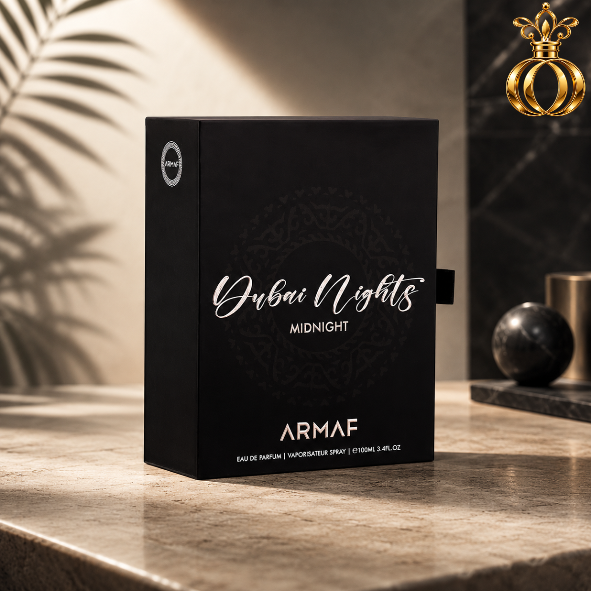 Armaf Dubai Nights Midnight Eau de Parfum for Men 3.4 oz / 100ml – Fresh Aromatic Fragrance with Bergamot, Citrus, Orange Blossom, Amber & Patchouli