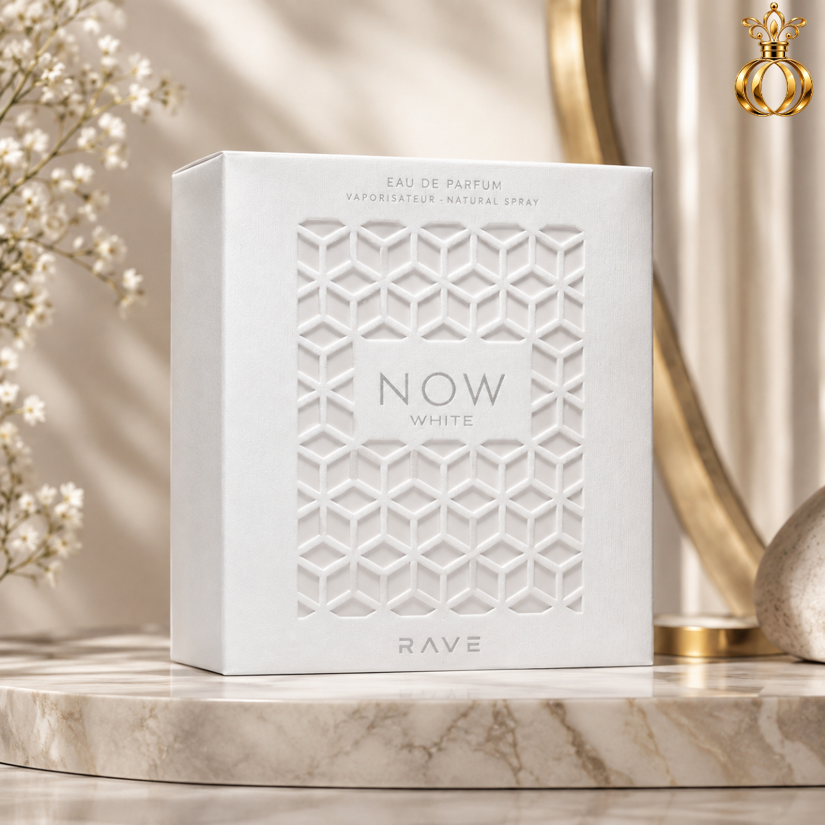 Lattafa Rave Now White Eau de Parfum for Unisex 3.4 oz / 100ml – Fresh Citrus Fragrance with Grapefruit, Bergamot, Green Apple, Musk & Amber