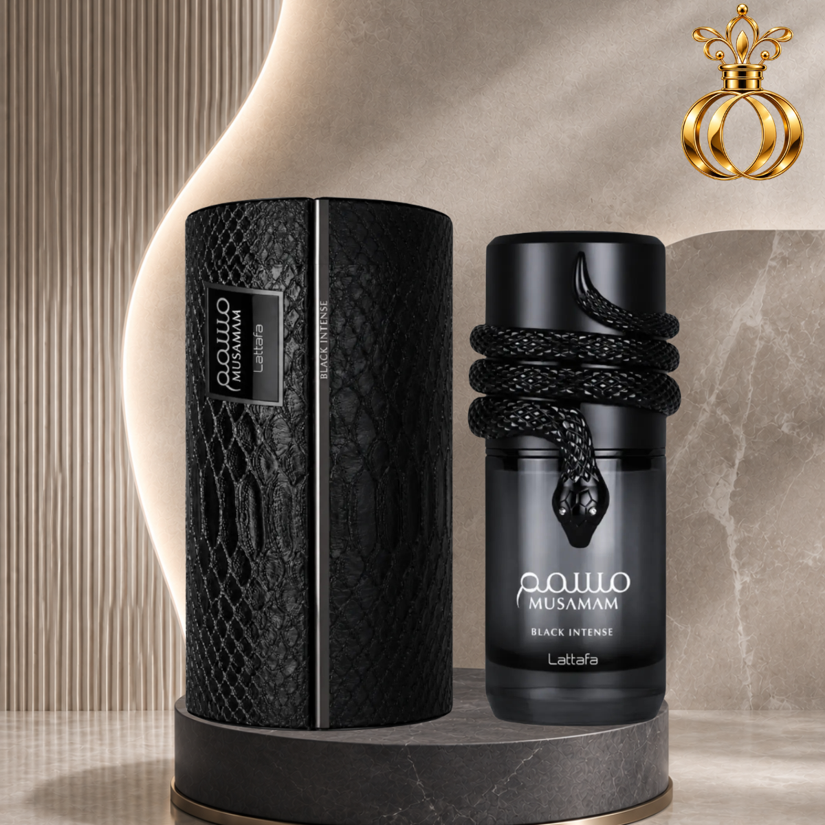 Lattafa Musamam Black Intense Eau de Parfum for Unisex 3.4 oz / 100ml – Spicy Woody, Lavender, Cocoa, Tonka & Aromatic Fragrance