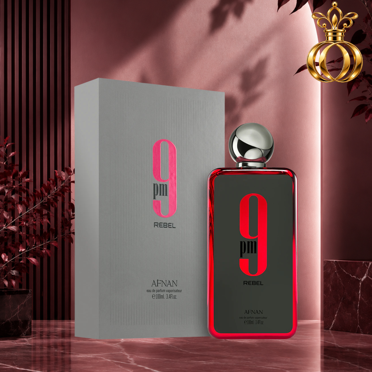 Afnan 9 PM Rebel green apple and mandarin perfume