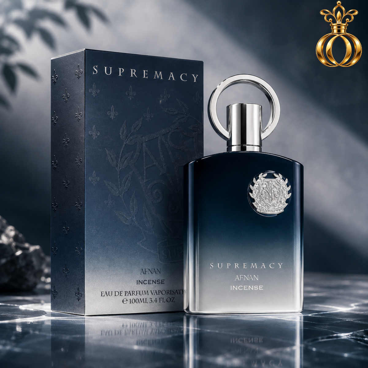 Afnan Supremacy Incense Eau de Parfum for Unisex 3.4 oz / 100ml – Smoky Oud Fragrance with Amber, Leather, Patchouli & Spicy Notes