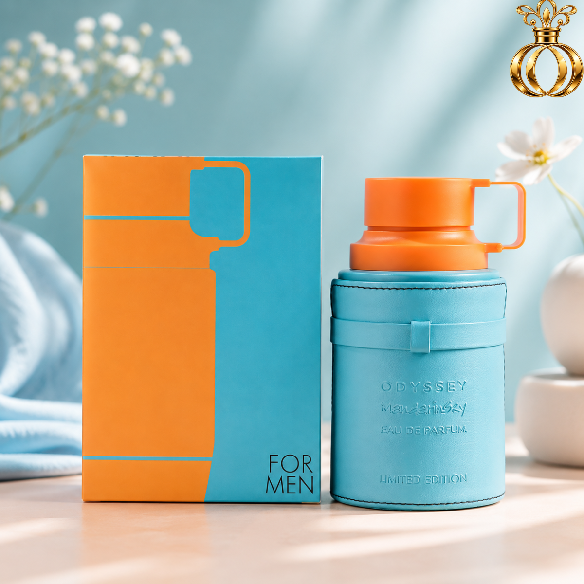 Armaf Odyssey Mandarin Sky Limited Edition Eau de Parfum for Men 6.8 oz / 200ml – Citrus Gourmand Fragrance with Mandarin, Orange, Saffron, Caramel & Tonka Bean