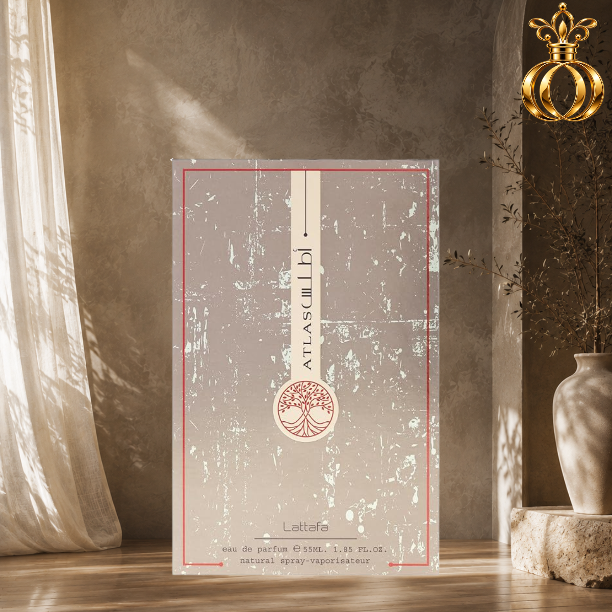 Lattafa Atlas perfume bottle and box