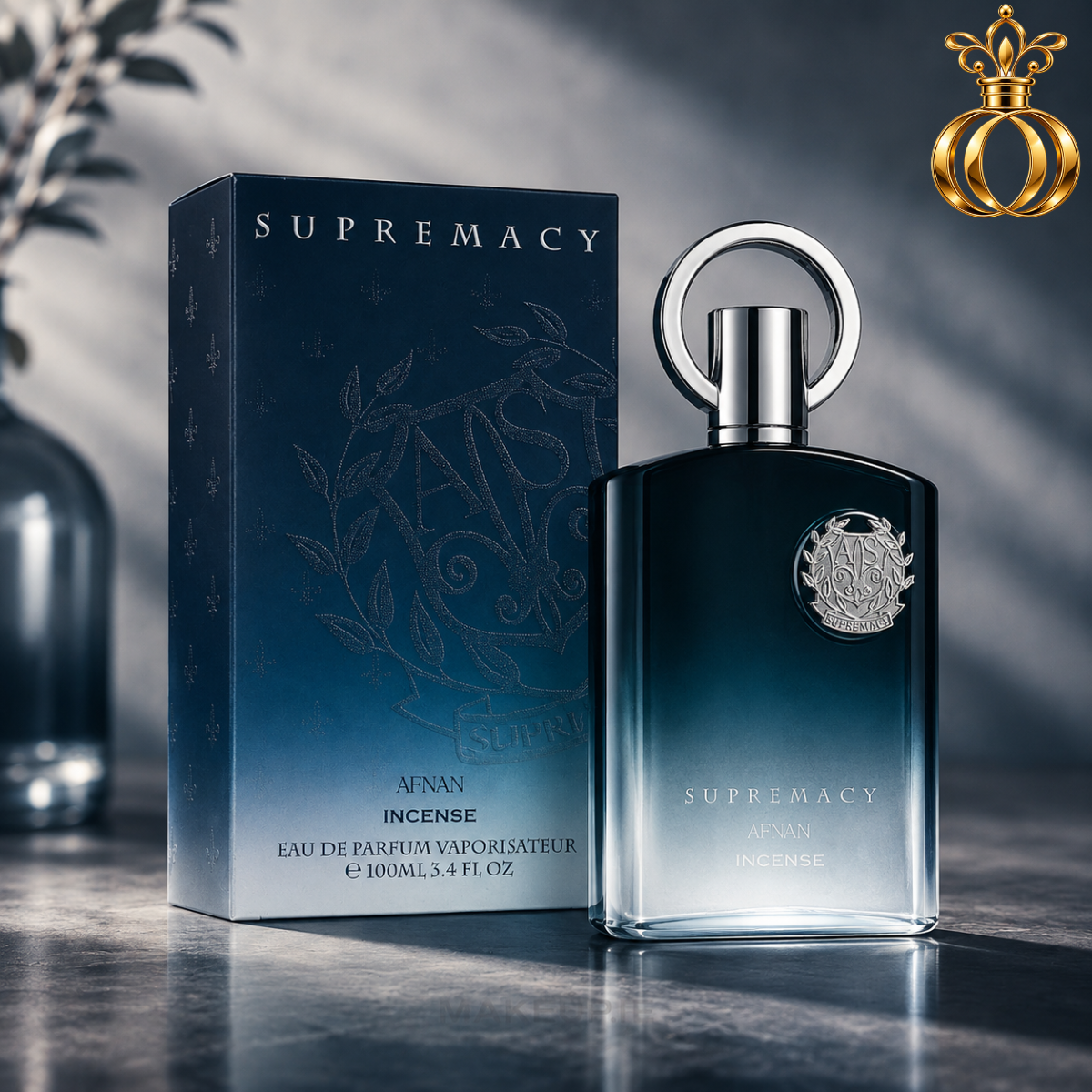Afnan Supremacy Incense Eau de Parfum for Unisex 3.4 oz / 100ml – Smoky Oud Fragrance with Amber, Leather, Patchouli & Spicy Notes