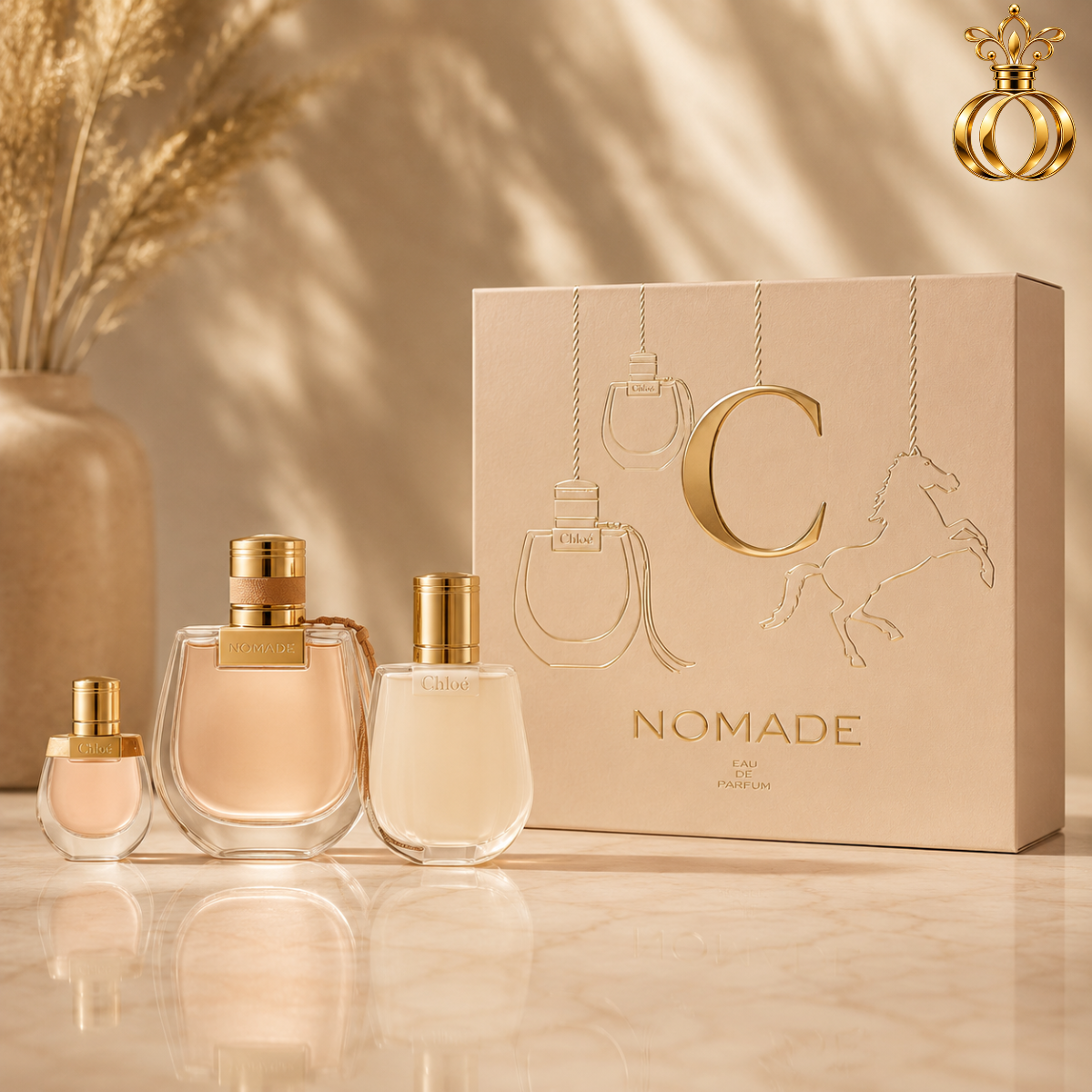 Chloé Nomade Eau de Parfum 3-Piece Gift Set for Women | 2.5 Oz / 75 ml EDP + 3.4 Oz / 100 ml