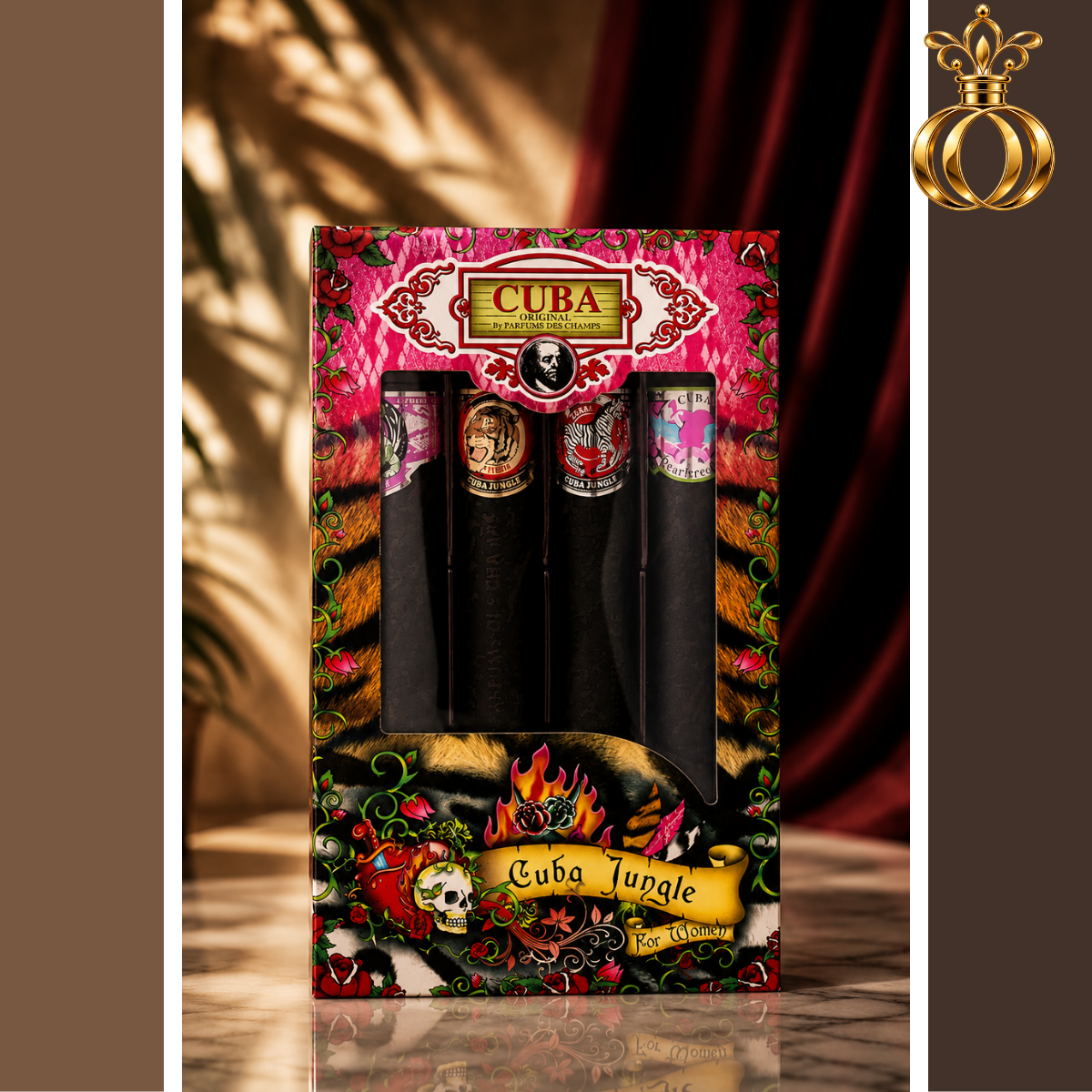 Cuba Jungle 4 piece perfume gift set for women