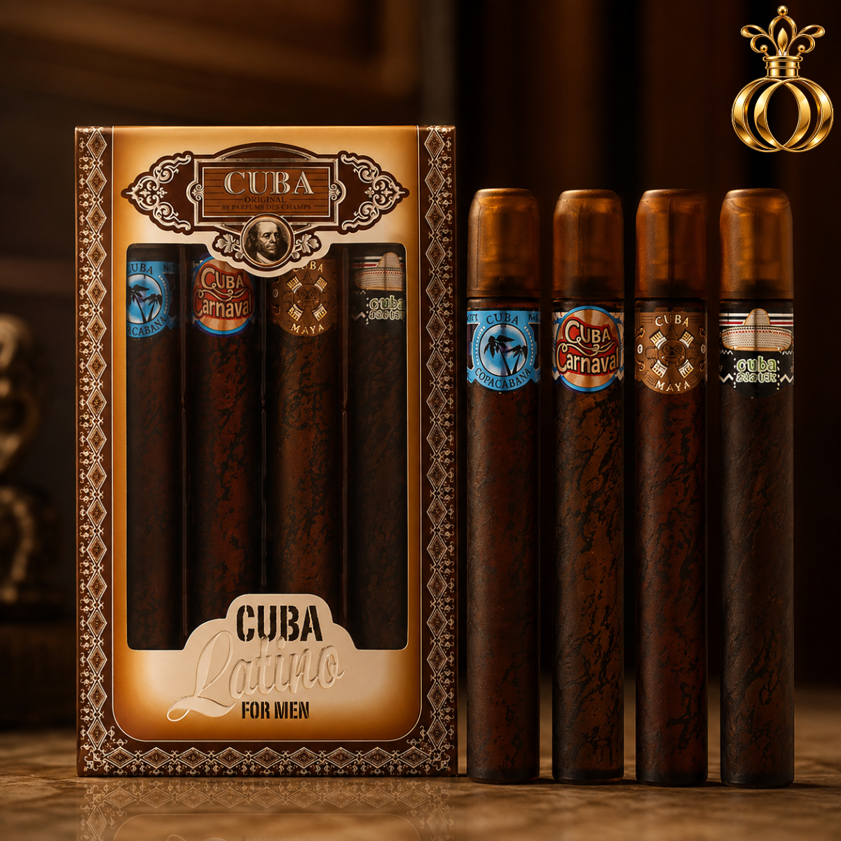 Cuba Latino Collection by Champs for Men 4-Piece Gift Set, 4 x 1.17 Oz