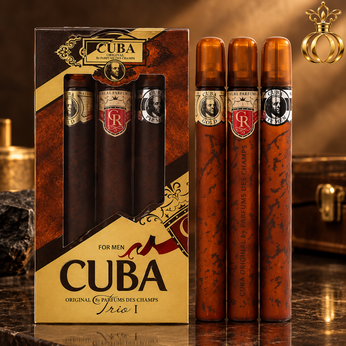 Cuba Trio Best 1 Gift Set for Men, 3 x 1.17 Oz  35 ml