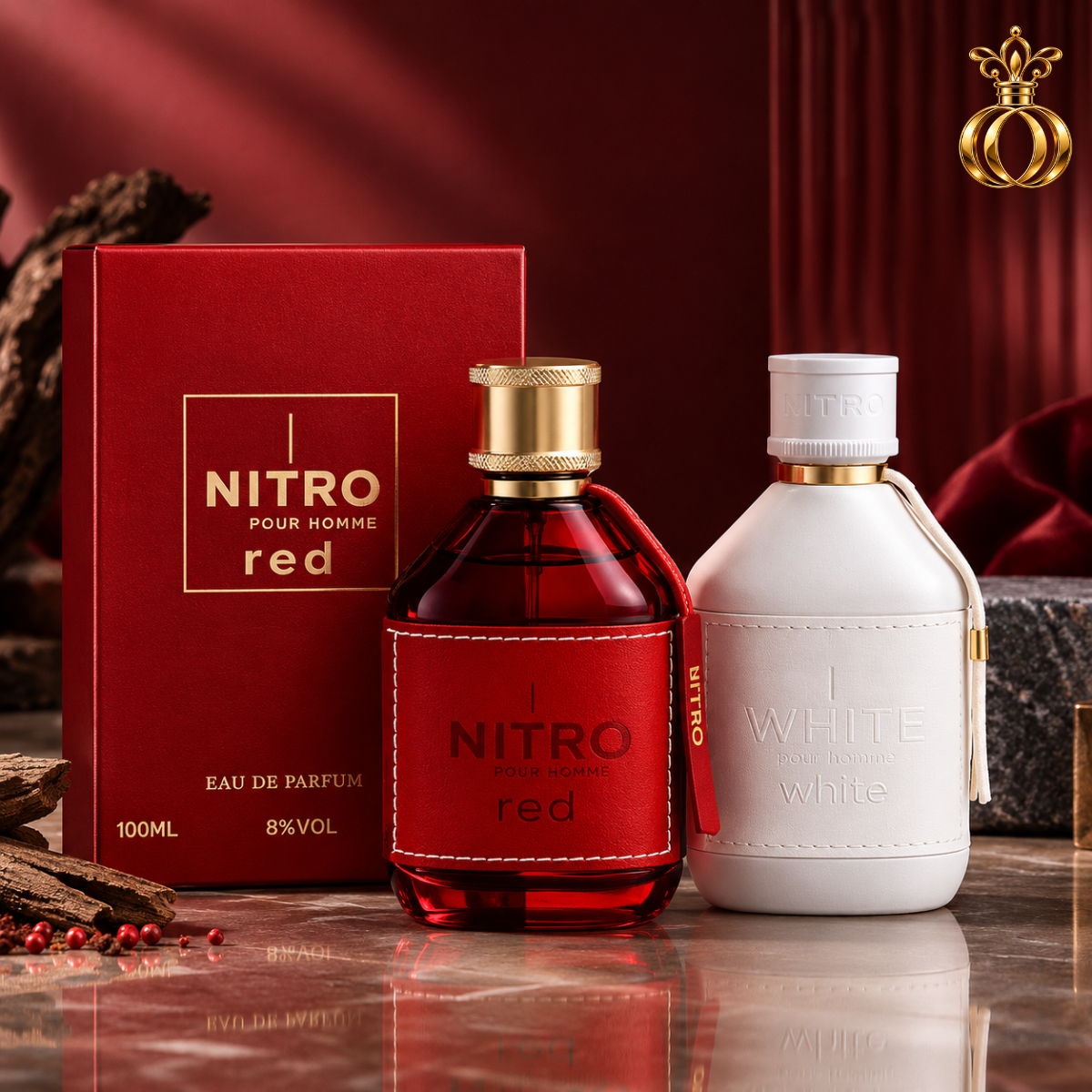 Dumont Nitro Red & White 2-Piece Eau de Parfum Set – 3.45 Oz Each