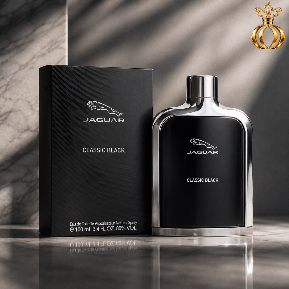 Jaguar Classic Black Eau de Toilette Spray for Men 3.4 Oz  100 ml