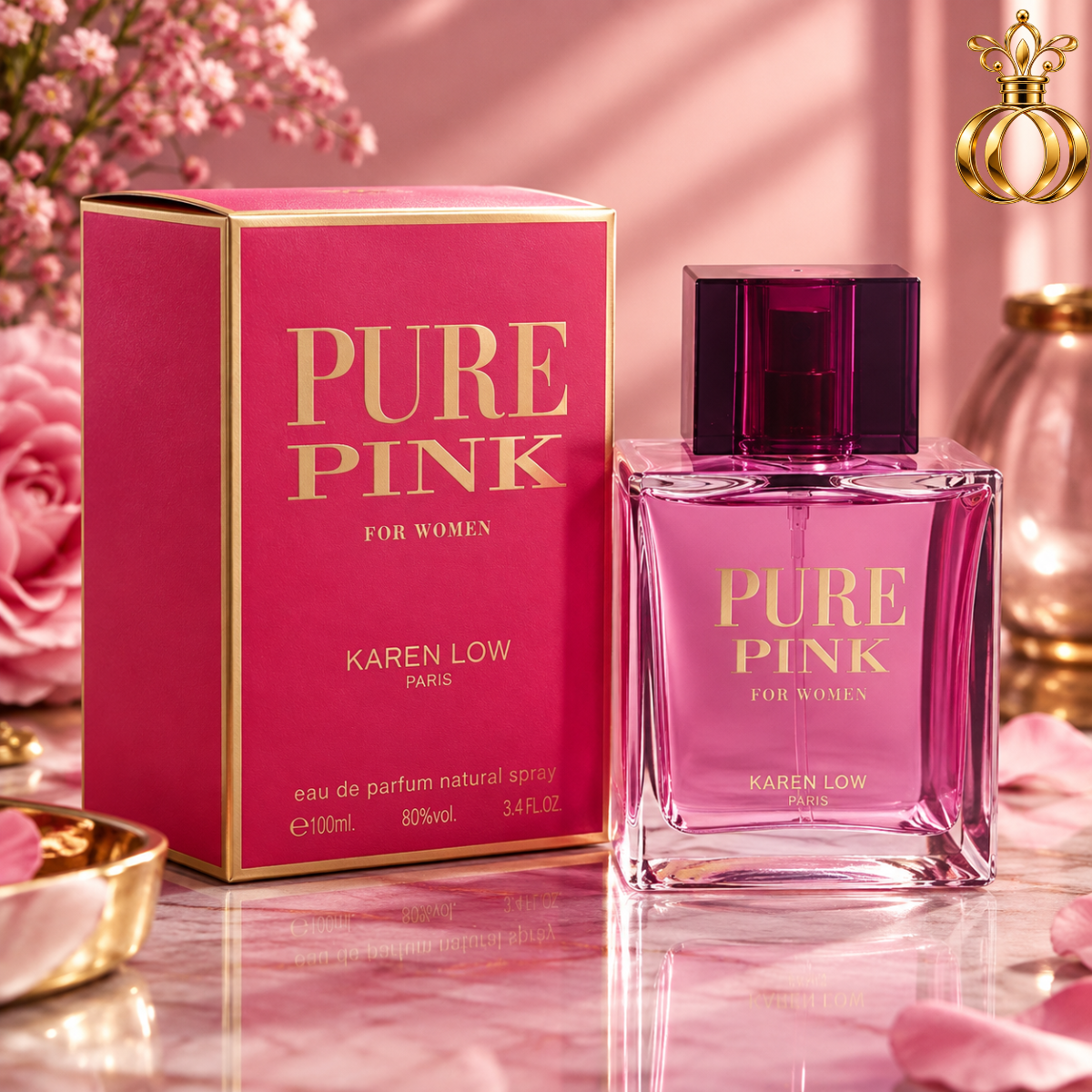 Karen Low Pure Pink Eau de Parfum Spray for Women 3.4 Oz