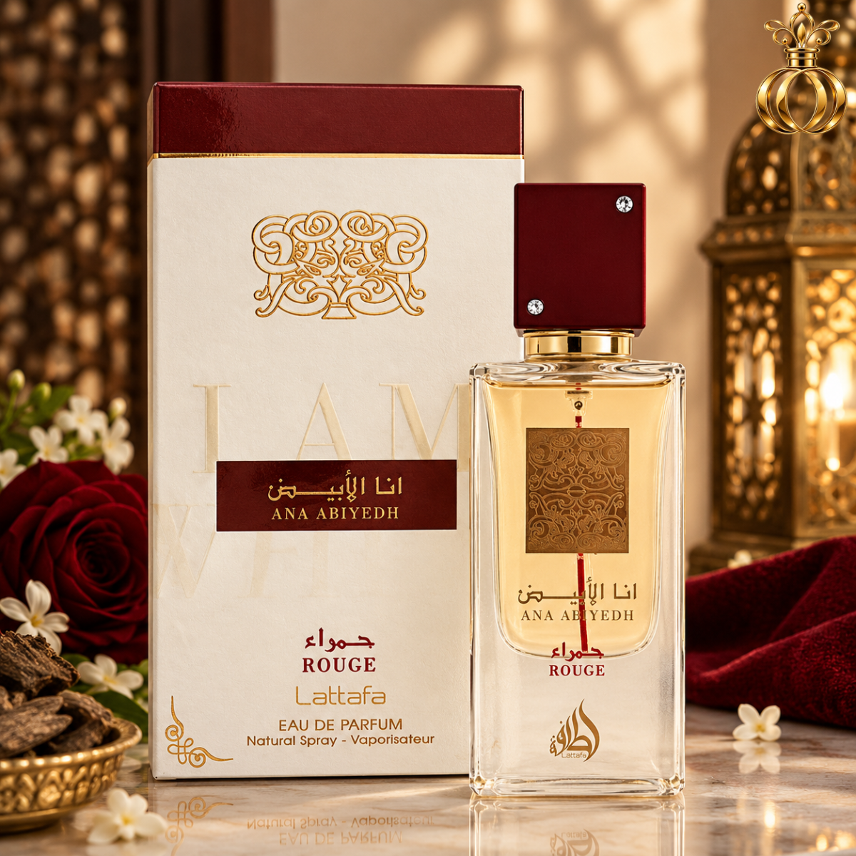 Lattafa Ana Abiyedh Rouge Eau de Parfum Spray 2.0 Oz / 60 ml