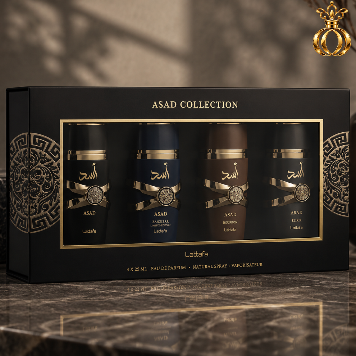 Lattafa Asad Elixir Bourbon Zanzibar 25ml set