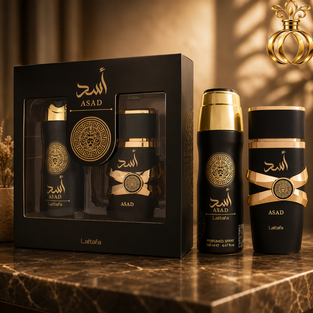 Lattafa Asad men's fragrance gift set