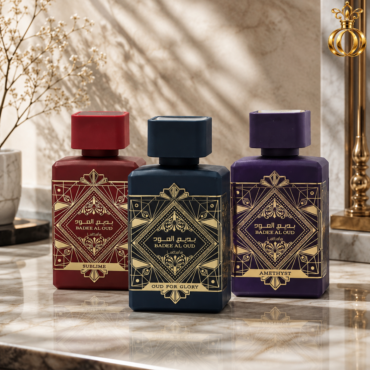 Lattafa Bade'e Al Oud 3 piece perfume gift set