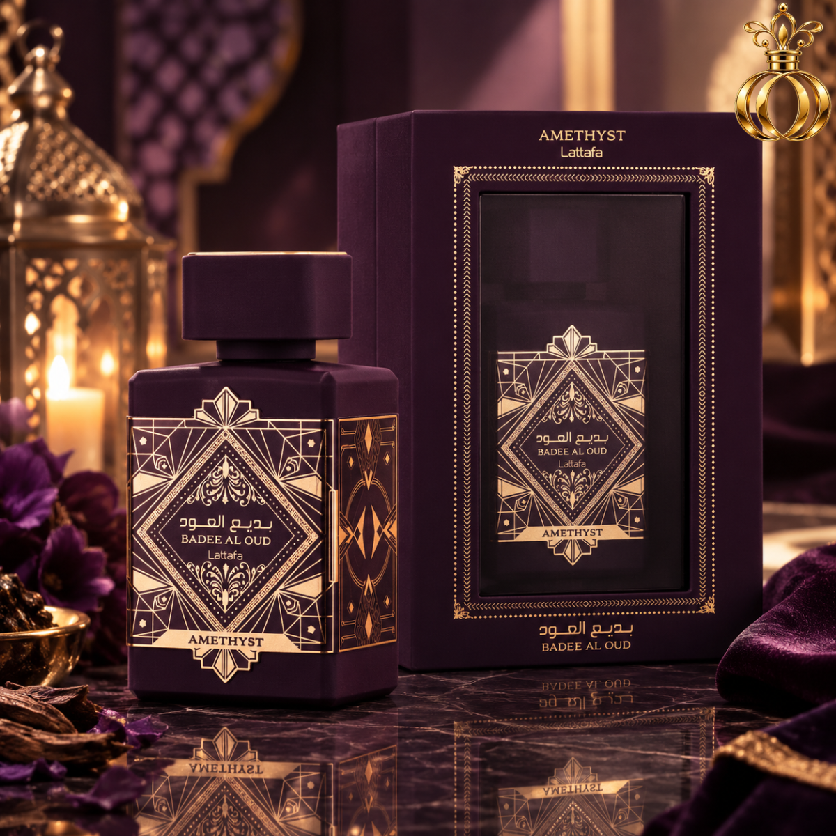 Lattafa Bade'e Al Oud Amethyst Eau de Parfum Spray 3.4 Oz  100 ml