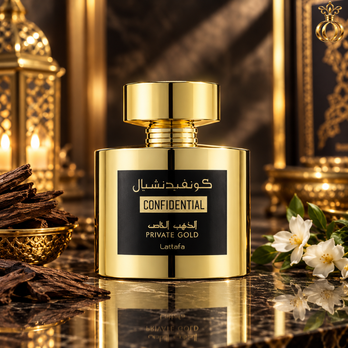 Lattafa Confidential Private Gold Eau de Parfum Spray 3.4 Oz