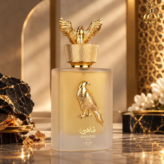 Lattafa Shaheen Gold Eau de Parfum Spray 3.4 Oz  