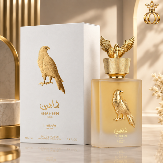 Lattafa Shaheen Gold Eau de Parfum Spray 3.4 Oz  100 ml