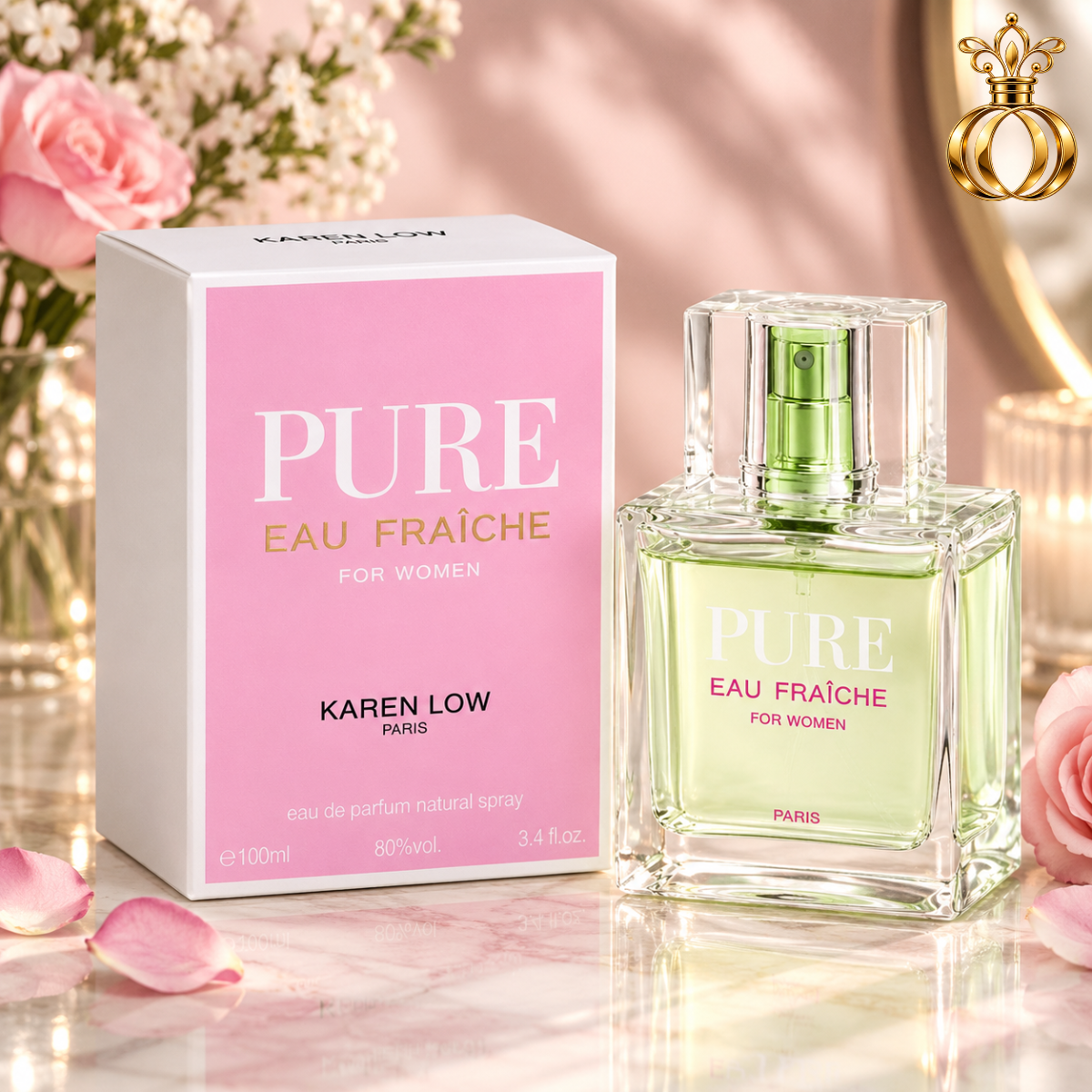 Pure Eau Fraiche by Karen Low Eau de Parfum Spray for Women 3.4 Oz / 100 ml