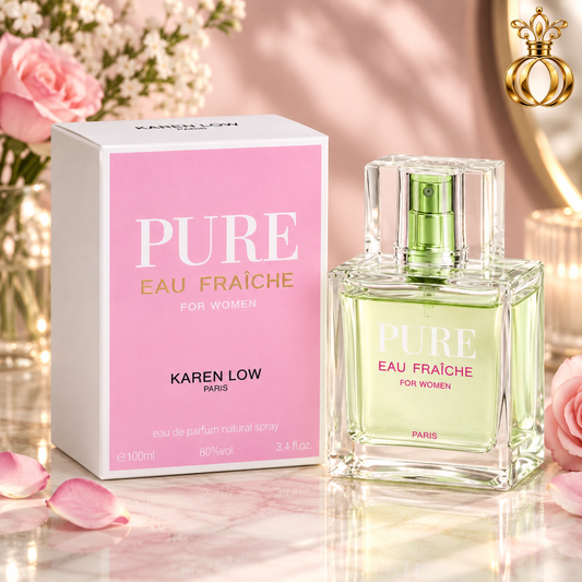 Pure Eau Fraiche by Karen Low Eau de Parfum Spray for Women 3.4 Oz / 100 ml