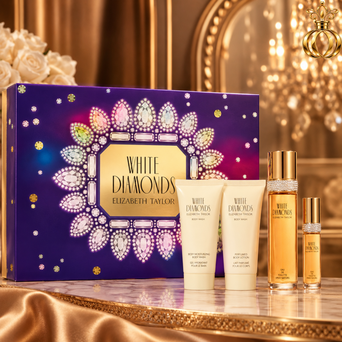 White Diamonds for Women Fragrance 4 Piece Gift Set, 3.3 fl. oz
