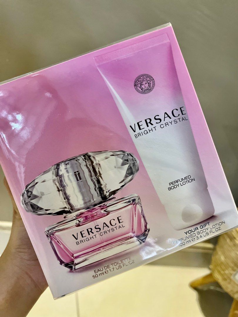 Versace Bright Crystal Edt Spray 3 Oz & Body Lotion 3.4 Oz 