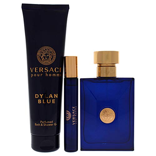 Dylan Blue by Versace Edt Spray 3 Pcs Gift Set-Timeless Elegance Trio