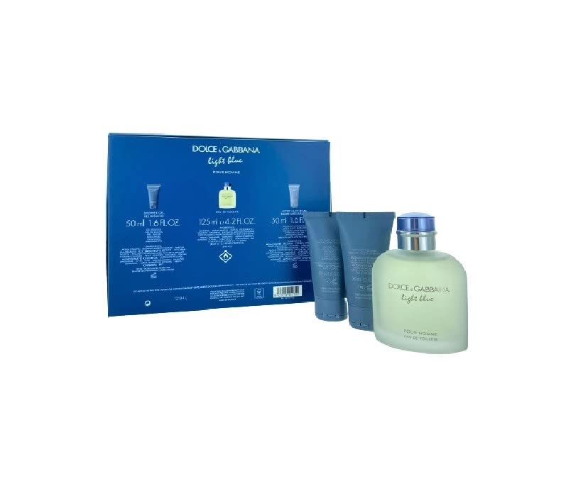 Dolce & Gabbana Light Blue for Men 3 Piece Set-Signature scent grooming experience