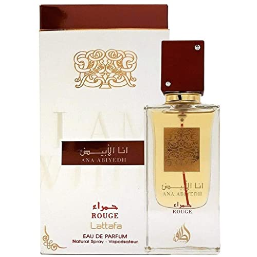 Lattafa Ana Abiyedh Rouge Eau De Perfume Spray, 2.0 Ounces