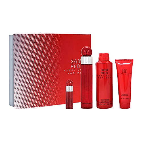  Perry Ellis Fragrances 360 Red 4 Piece Gift Set for Men