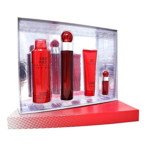 Perry Ellis Fragrances 360 Red 4 Piece Gift Set for Men